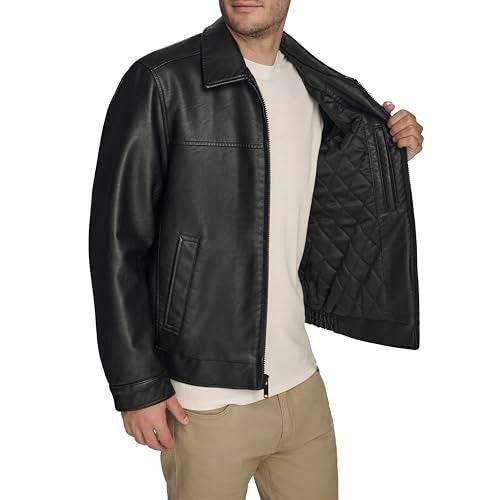 Dockers Men's James Faux Leather Jacket, Black, Medium - Image 3