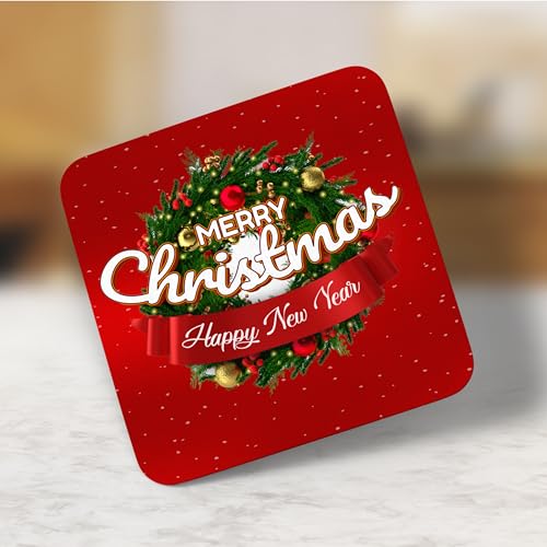 Gift Arcadia Merry Christmas Gift Combo with Mug & Cup, Cushion, Coaster and Greeting Card Pack of 4, 330ml | Best Gift for Christmas, Return Gifts - Image 4