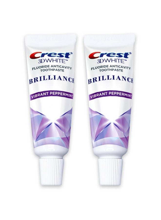 Crest 3D White Brilliance Toothpaste, Vibrant Peppermint, Travel Size 0.85 oz (24g) - Pack of 2 - Image 1