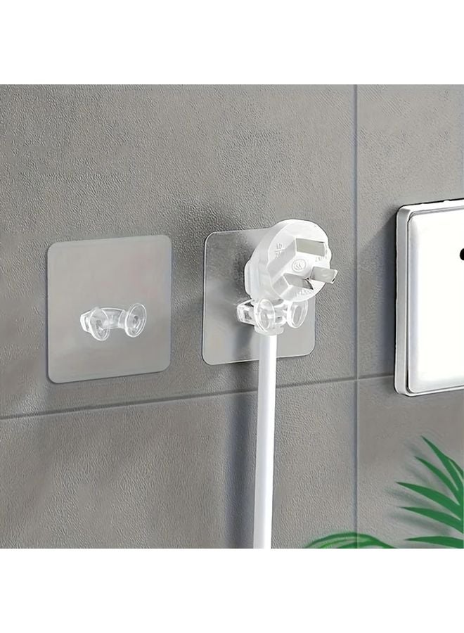 20pcs Transparent Self Adhesive Wall Hooks Strong No Drill Installation For Bathroom - Image 3
