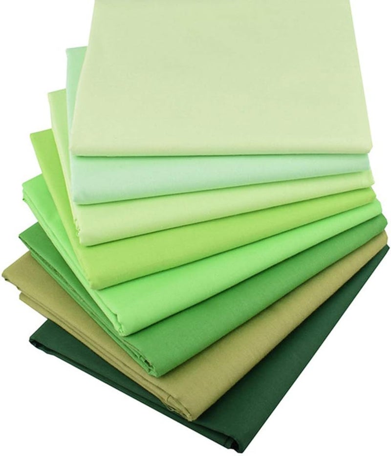 Hanjunzhao Green Solids Fat Quarters Fabric Bundles, Precut Quilting Sewing Fabric, 18 x 22 inches - Image 1