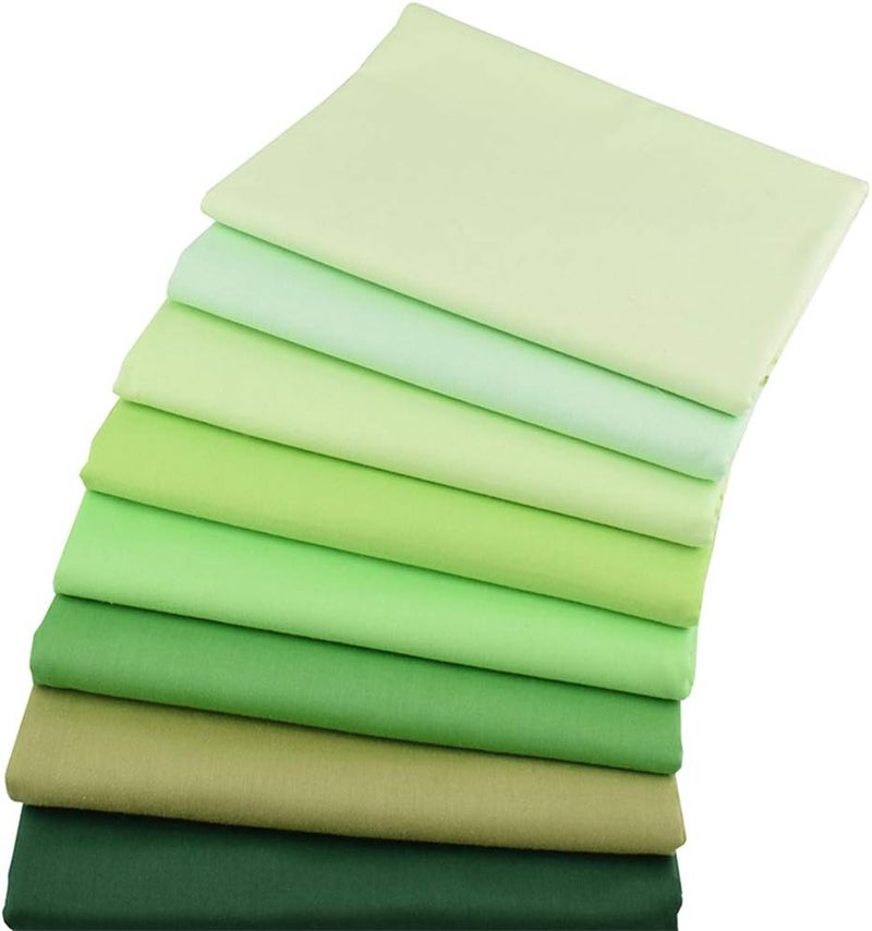 Hanjunzhao Green Solids Fat Quarters Fabric Bundles, Precut Quilting Sewing Fabric, 18 x 22 inches - Image 2