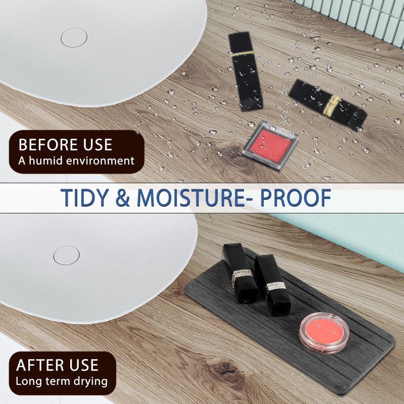 Lyxel 3PCS Water Absorbing Stone Tray, DryingNeat Diatomite Stone Sink Tray, Instant Dry Sink Coasters, Kitchen Sponge Hand Soap Holder, Countertop Fast Drying Counter Trays,8 * 4inch and 4 * 4inch - Image 3