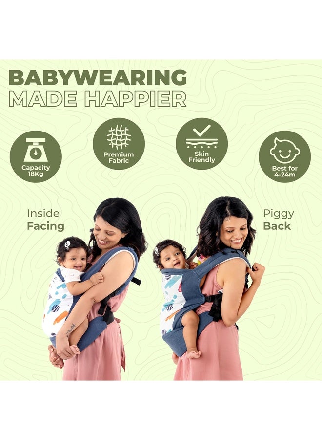 Luvlap Adore Baby Carrier with 2 carry positions, lightweight & travel friendly, 4-24Month baby, Breathable Skin friendly premium fabric, New-born to Toddler Carrier, Max weight 6-18Kg (Blue) - Image 3