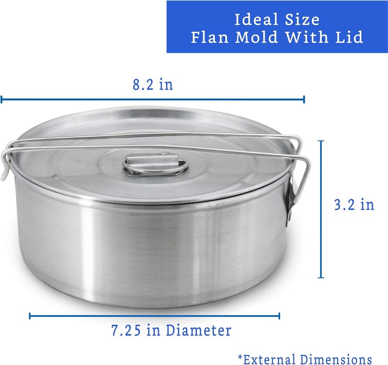 GLOBE ROCKET Flan Mold with Lid - Authentic Mexican Flan Pan - Flan Molds for Baking with Water Bath - Molde para Flan - Flaneras Moldes con Tapa Baño Maria - Image 2