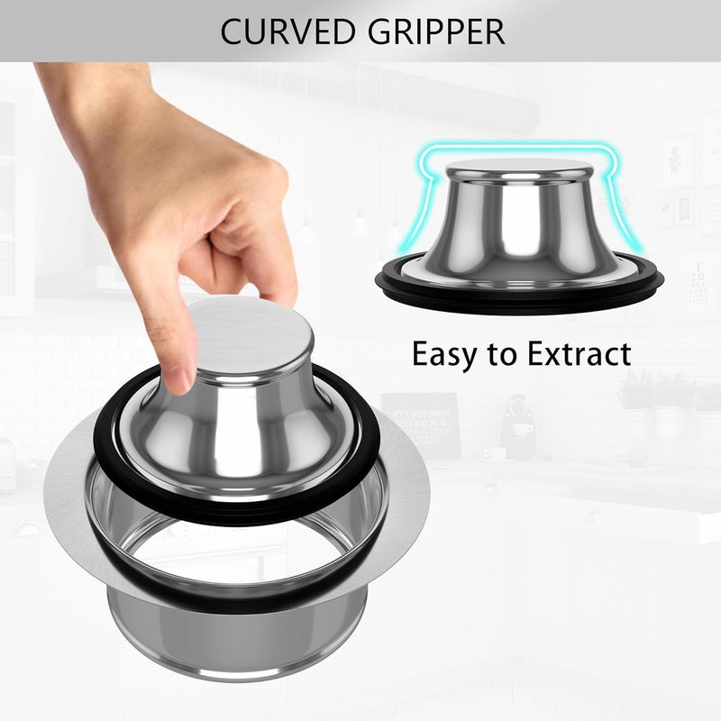 Exakey Garbage Disposal Flange and Stopper for Kitchen Sink,Sink Drain Flange with Stopper for Garbage Disposal Fit Universal 3-1/2 Inch Standard Sink Drain Opening Stainless Steel Brushed - Image 4