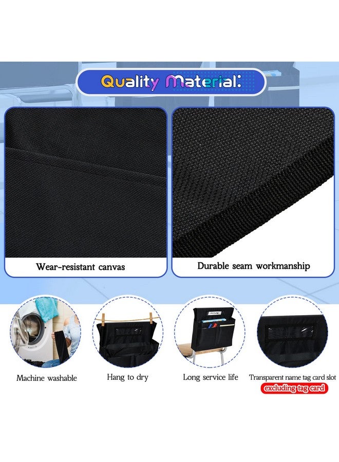Lewtemi 6 Pack Chair Pockets For Classrooms Pocket Chair Organizer With 4 Pockets Chair Storage Slot Pocket Without Name Tag Chart Desk Chair Seat Back Organizer For Student School 16 X 19 Inch (Black) - Image 3