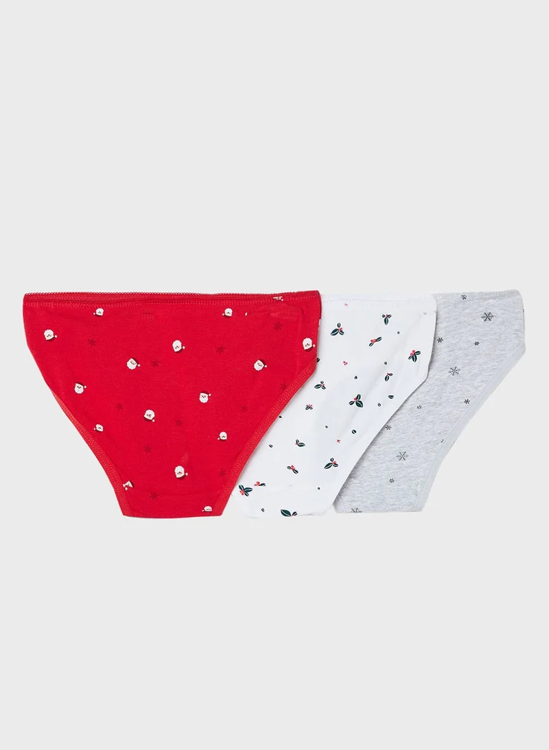 MANGO Infant 3 Pack Christmas Briefs