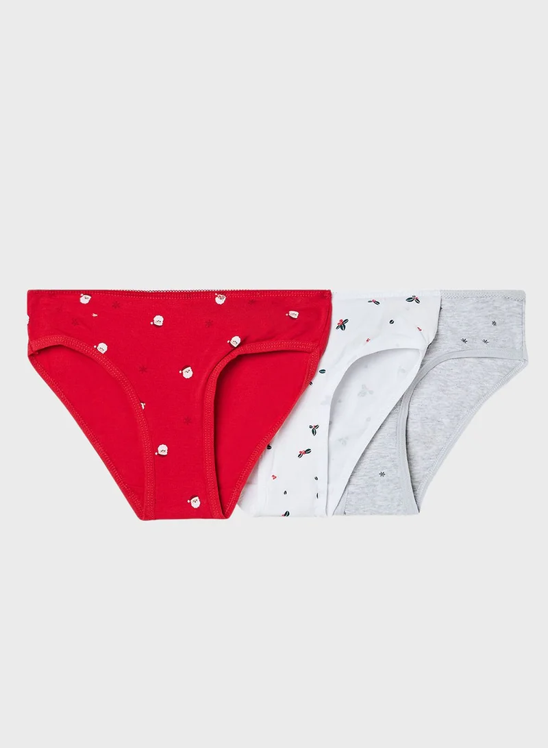 MANGO Infant 3 Pack Christmas Briefs