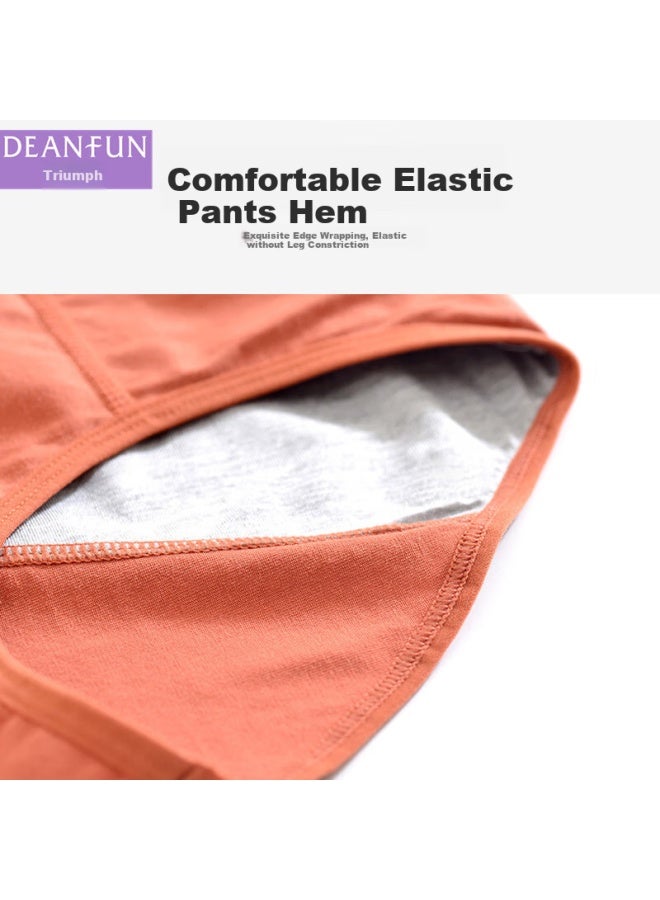 Deanfun Women's Period Panties Cotton High Waist Warm Double-layer Leakproof Sleepwear Underwear 3-pack Gift Box Size L - Image 3