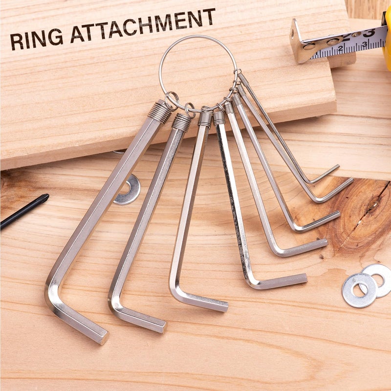 Deli مجموعة مفاتيح سداسية DL3080 8 قطع 1.5 مم - 6 مم مقاومة للتآكل مطلية بالكروم مفاتيح عالمية مع مقبض مريح للاستخدام المنزلي و DIY - Image 3