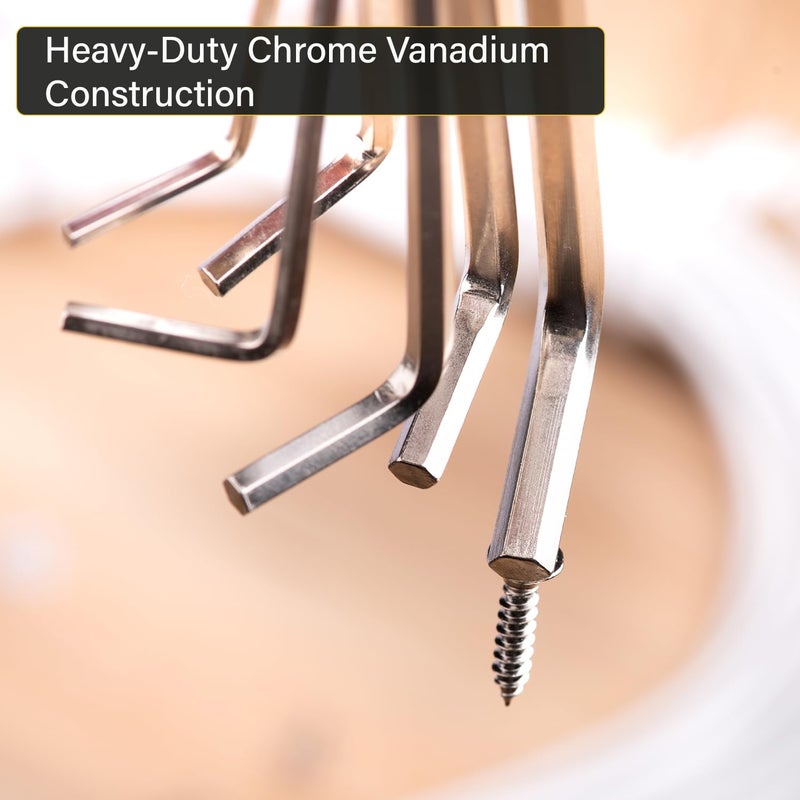 Deli مجموعة مفاتيح سداسية DL3080 8 قطع 1.5 مم - 6 مم مقاومة للتآكل مطلية بالكروم مفاتيح عالمية مع مقبض مريح للاستخدام المنزلي و DIY - Image 2