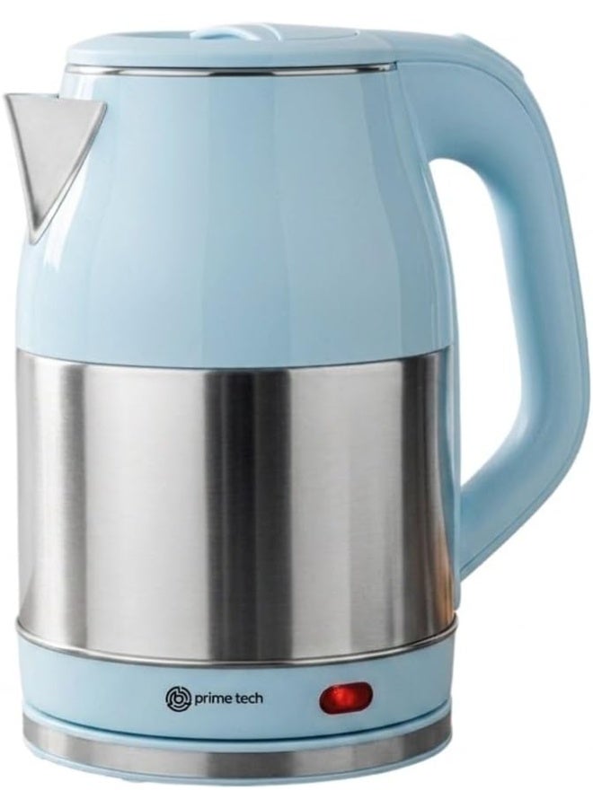 PRIME TECH Stainless Steel Electric Kettle 2.5L Capacity Practical Kettle Perfect for Preparing Hot Drinks Fast Stainless Steel for Long Lasting Durability and Easy to Clean (Blue) - Image 1
