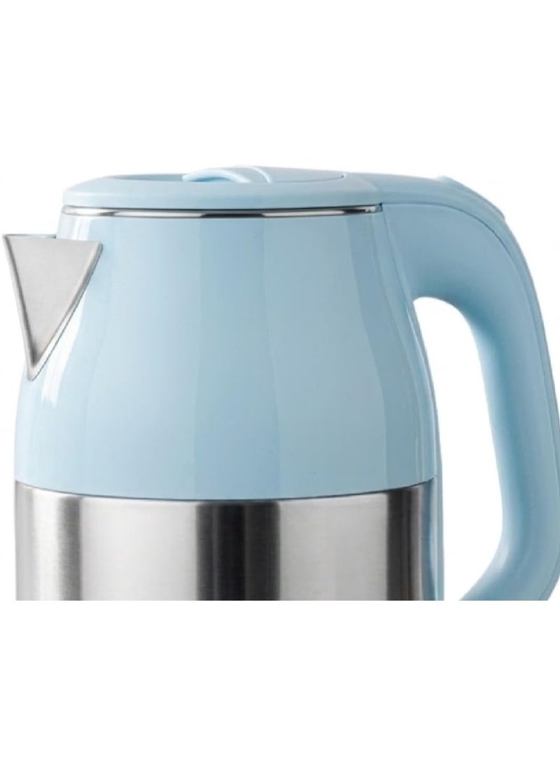 PRIME TECH Stainless Steel Electric Kettle 2.5L Capacity Practical Kettle Perfect for Preparing Hot Drinks Fast Stainless Steel for Long Lasting Durability and Easy to Clean (Blue) - Image 2