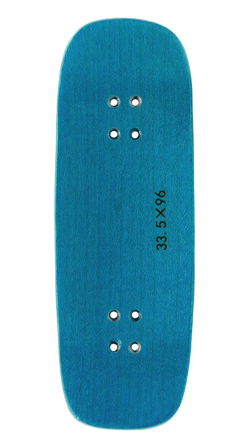 Teak Tuning Prolific Wooden Fingerboard Deck, 33.5mm x 96mm Boxy Shape - Teak Teal - 5 Ply with Custom Color Matching Mid Ply - Includes Prolific Foam Tape - Image 4