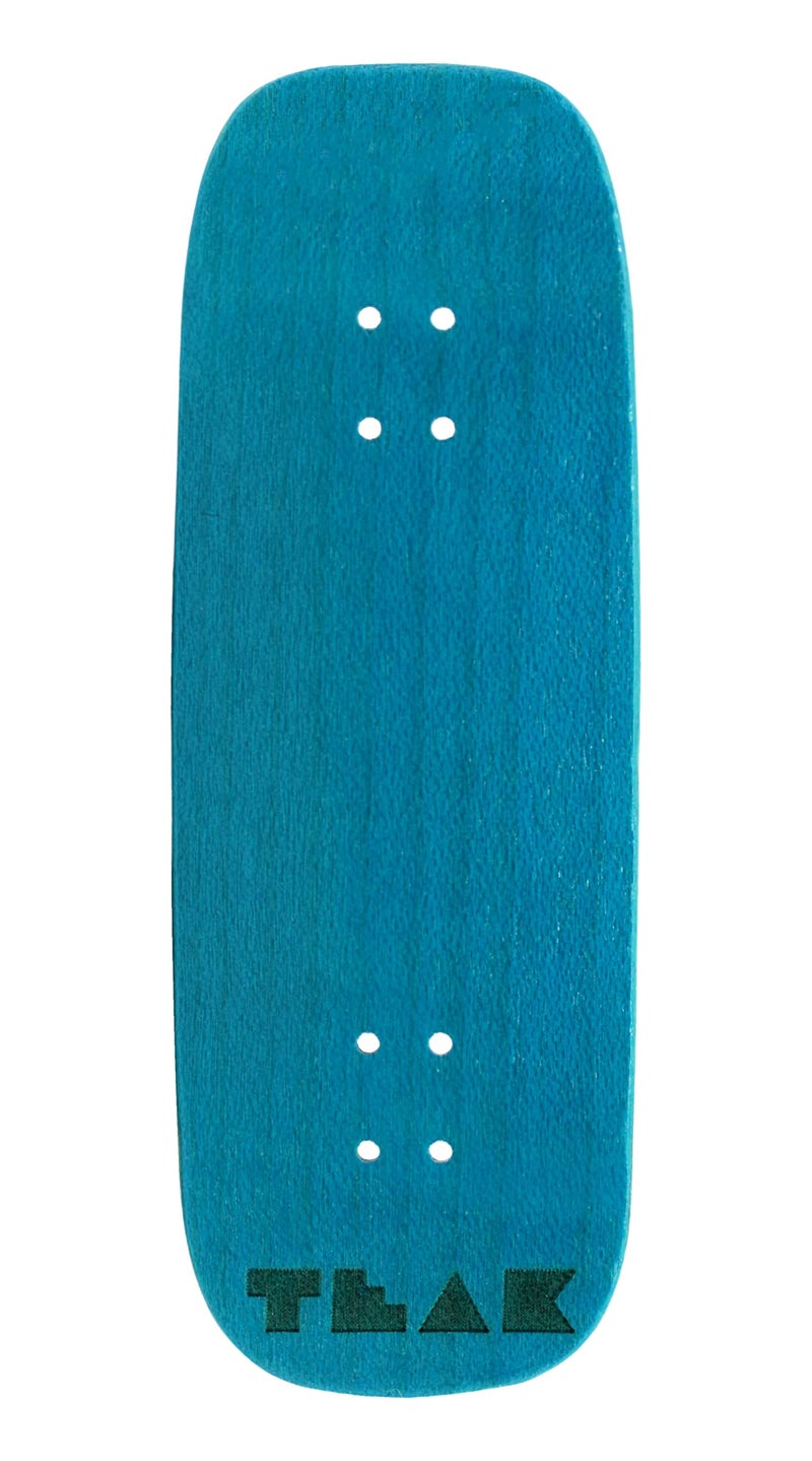Teak Tuning Prolific Wooden Fingerboard Deck, 33.5mm x 96mm Boxy Shape - Teak Teal - 5 Ply with Custom Color Matching Mid Ply - Includes Prolific Foam Tape - Image 3