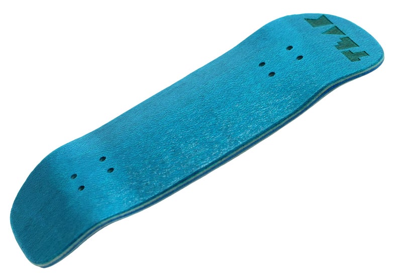 Teak Tuning Prolific Wooden Fingerboard Deck, 33.5mm x 96mm Boxy Shape - Teak Teal - 5 Ply with Custom Color Matching Mid Ply - Includes Prolific Foam Tape - Image 1