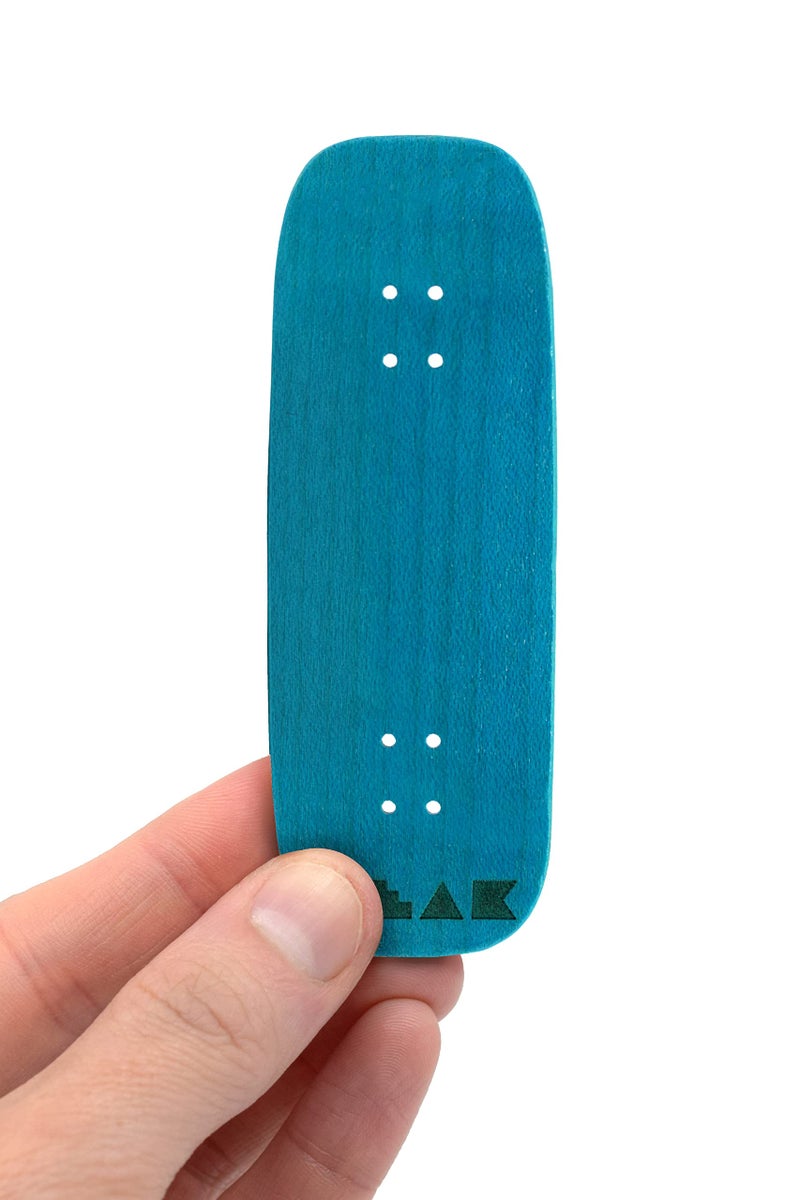 Teak Tuning Prolific Wooden Fingerboard Deck, 33.5mm x 96mm Boxy Shape - Teak Teal - 5 Ply with Custom Color Matching Mid Ply - Includes Prolific Foam Tape - Image 5