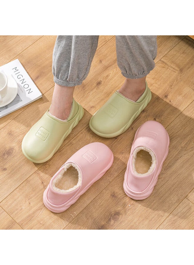 Tzldn Waterproof Cotton Shoes For Women, Autumn And Winter Warm Slippers, Home Full-coverage Wool Cotton Shoes, Semi-wrapped Cotton Slippers For Wome - Image 1
