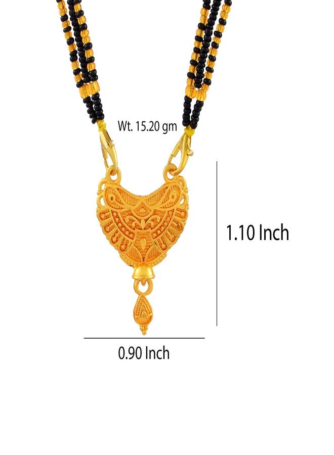 morir Traditional Gold Plated Brass Intricate Carved Tanmaniya Mangalsutra for Women - Image 2
