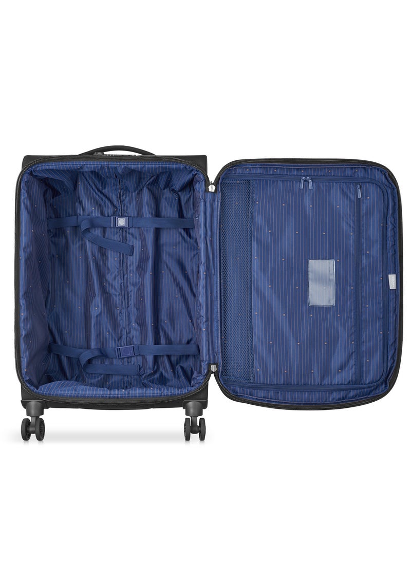DELSEY Paris Brochant 2.0 67cm Softcase 4 Double Wheel Expandable Medium Check-In Luggage Trolley Black  - Image 3