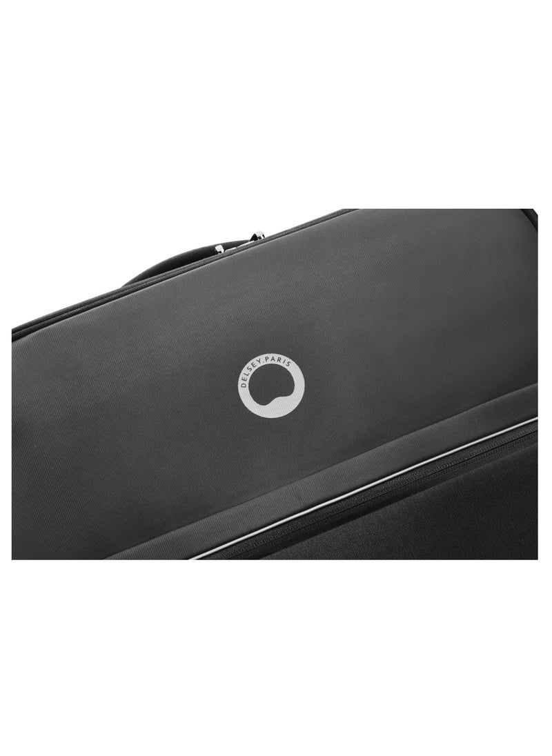 DELSEY Paris Brochant 2.0 67cm Softcase 4 Double Wheel Expandable Medium Check-In Luggage Trolley Black  - Image 4