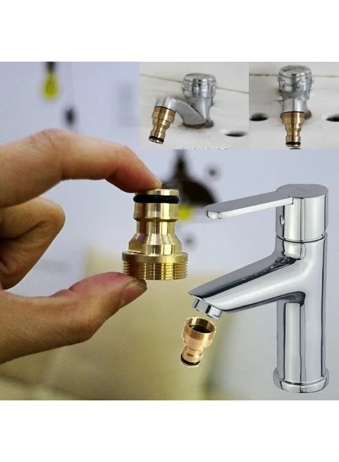 Silverline 244973 Internal Adaptor Brass 1/2" Male Durable Brass Quick Connect Garden Hose Adapter - Leak-Proof - Image 1