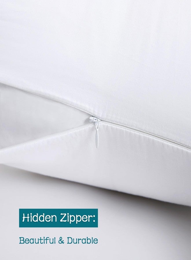 LOSAFEFE 100% Cotton Zippered Pillow Cases Standard Size Set of 2, Super Soft & Breathable Pillow Protectors with Zipper, White Pillow Case Covers 20x26 Inches - Image 3
