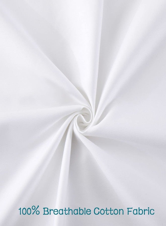 LOSAFEFE 100% Cotton Zippered Pillow Cases Standard Size Set of 2, Super Soft & Breathable Pillow Protectors with Zipper, White Pillow Case Covers 20x26 Inches - Image 4
