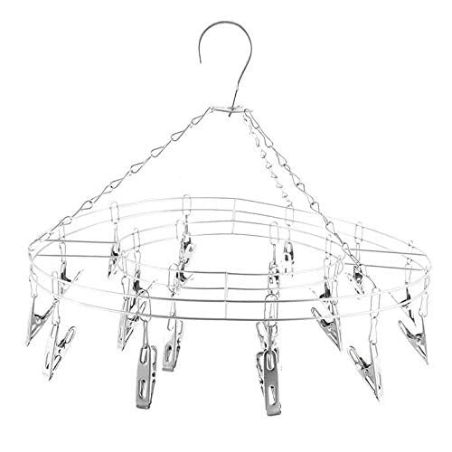 CHALISA Stainless Steel Mount Emporium 12 Peg Laundry Airer Rack Windproof Drying Drier Clothes Underwear Sock Hook - Image 3