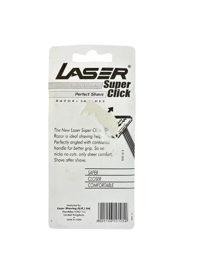 LASER Super Click Razor With 5 Razors For Perfect Angle And Perfect Shave- Black - Image 2