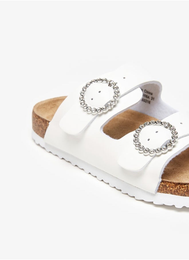 Flora Bella By Shoexpress - Girl's Embellished Slip-On Cork Sandals With Buckle Closure - Image 1