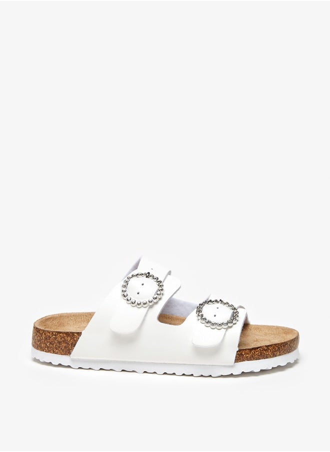 Flora Bella By Shoexpress - Girl's Embellished Slip-On Cork Sandals With Buckle Closure - Image 1