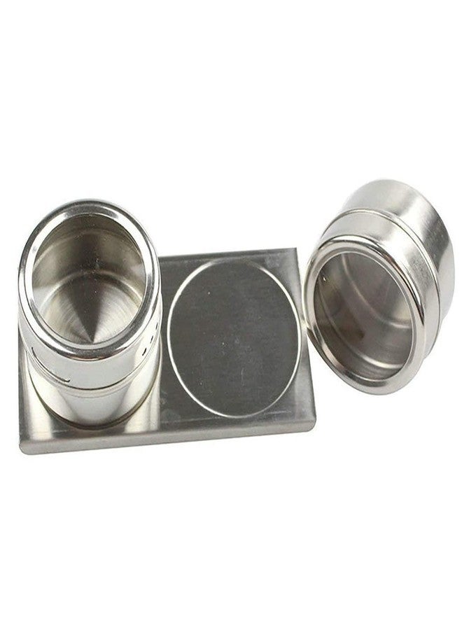 VEDHAK Latest Multipurpose 2 Stainless Steel Spice Rack | Masala Rack Set | Condiment Set | Magnetic Spice Container | 360 Degree | Salt Pepper Seasoning. - Image 2