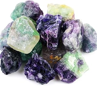 FIREBOOMOON 2lb/950g Rough Natural Fluorite Stone Raw Rainbow Fluorite Gemstone Crystal Rock for - Image 1