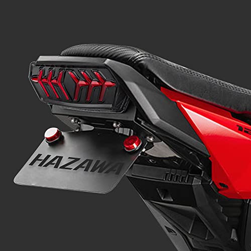 HAZAWA ضوء خلفي متكامل HAZAWA Grom مع إشارة انعطاف LED SMD متسلسلة لمجموعة ضوء خلفي للدراجات النارية متوافقة مع هوندا جرو 2014-2022 2020 MSX125 SF CBR650F/R CTX700 CTX700N (عدسة حمراء) - Image 2