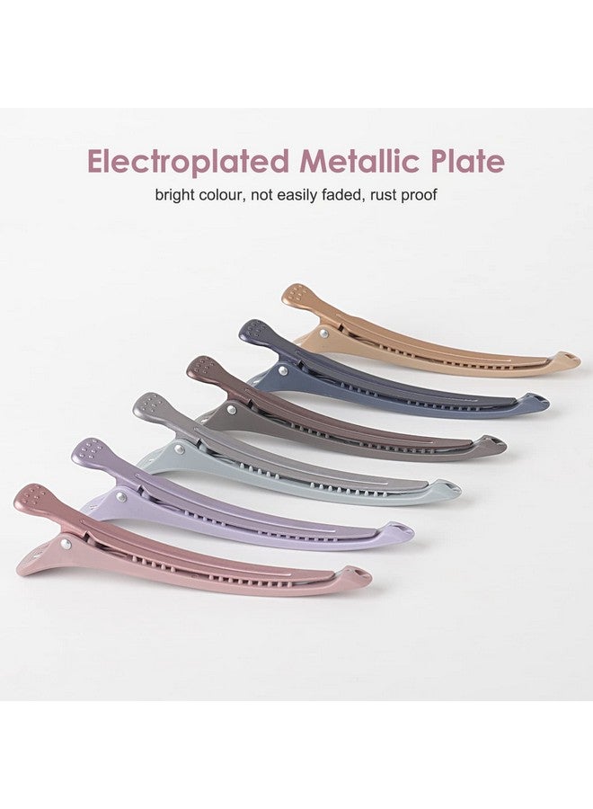 AIMIKE 12Pcs Professional Hair Clips For Styling Sectioning Antislip Notrace Duck Billed With Silicone Band Salon & Home Cutting Hairdresser Women Men 4.3'' Long 1.0 Count - Image 3