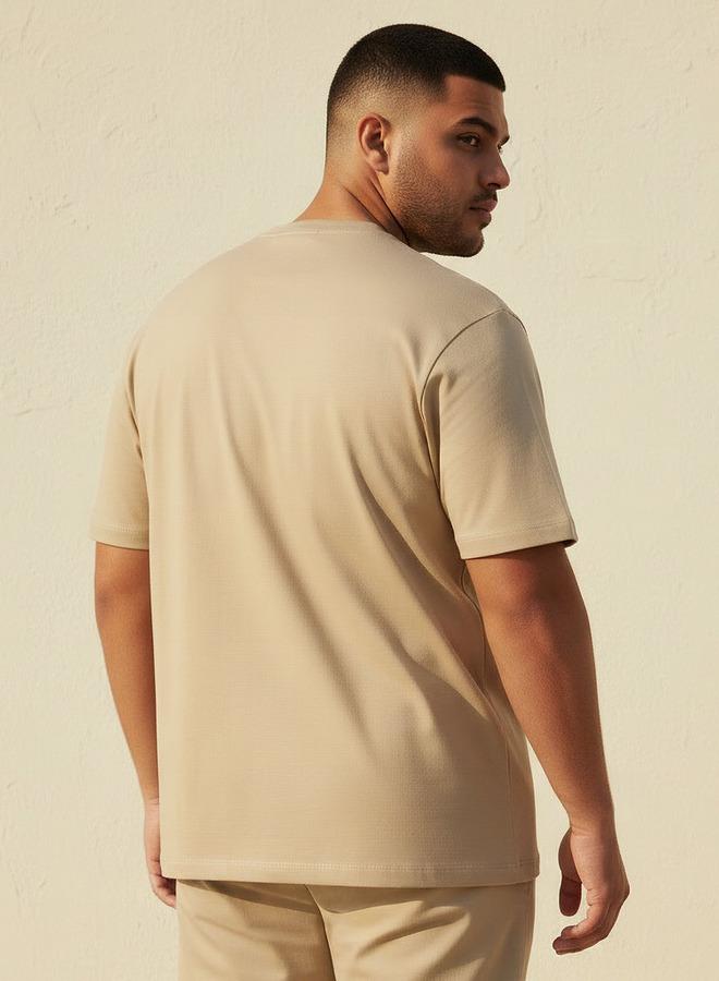 Maxim Men Regular Fit Crew Neck Short Sleeve Embossed T-shirt - Image 4
