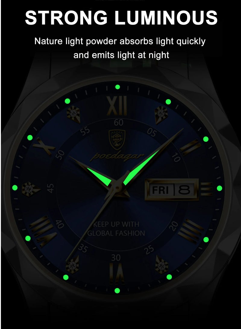 POEDAGAR Watches for Men ,Man Watch Waterproof Luminous Men's Watch Quartz，Men's Wrist Watches, Men's Watch Fashion Business Watch - Image 5