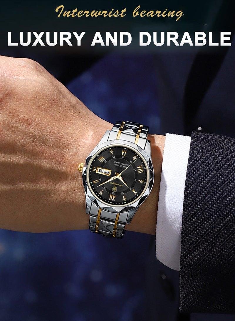 پوداجار ساعة رجالية مقاومة للماء ومضيئة، ساعة رجالية كوارتز، ساعات يد رجالية، ساعة رجالية أنيقة للأعمال - Image 4