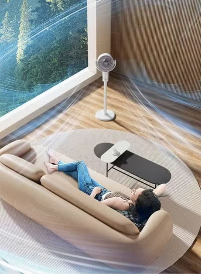 جاجيك F1 8-Inch Electric Stand Fan with Remote Control – Adjustable Height, 5-Speed Silent Cooling Fan with Aroma Diffuser Pad Slot, Strong Airflow, 8H Timer, Quiet Oscillating Air Circulator for Home & Office - Image 4