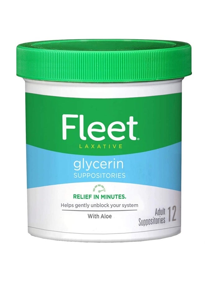 Fleet Laxative Glycerin Suppositories for Adult Constipation, 12 Count - Pack Of 1  - Image 1