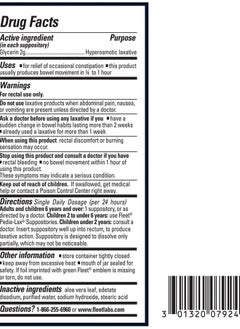 Fleet Laxative Glycerin Suppositories for Adult Constipation, 12 Count - Pack Of 1  - Image 2
