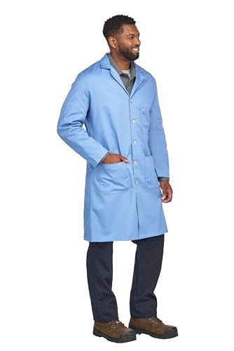 Bulwark FR mens Fr Medical Lab Coat, Light Blue, X-Large US - Image 3