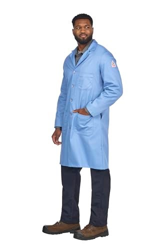 Bulwark FR mens Fr Medical Lab Coat, Light Blue, X-Large US - Image 4
