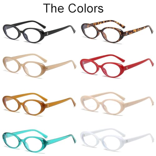 JOVAKIT Oval Blue Light Blocking Glasses for Women Men Vintage Fashion Small 90s Retro Oval Frame Style Eyeglasses (Black+Tortoise) - Image 4