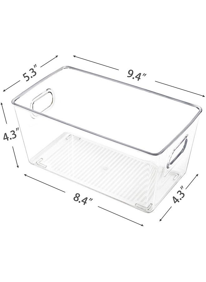 INKULTURE Clear Acrylic Pantry Organizer Bin With Handle For Food Storage, Refrigerator, Fridge, Cabinet, Kitchen, Countertops Etc | Small | Pack of 02 - Image 2