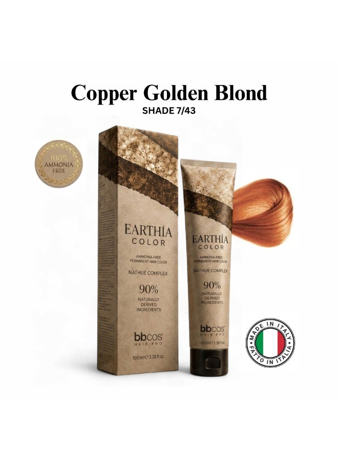 bbcos Earthia Hair Color 100ml 7.43 - Image 1