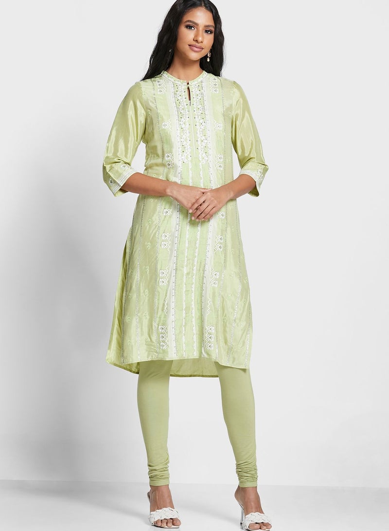 W Keyhole Printed Kurti - Image 4