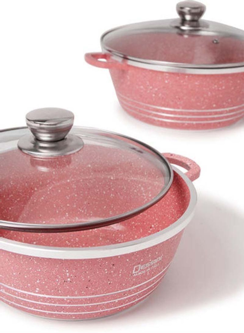 DubaiGallery 10-Piece Granite Cookware Set Purple/Clear/Silver Very Small Casserole 20, Small Casserole 24, Medium Casserole 28, Large Casserole 32, Shallow Casserole 28cm - Image 4